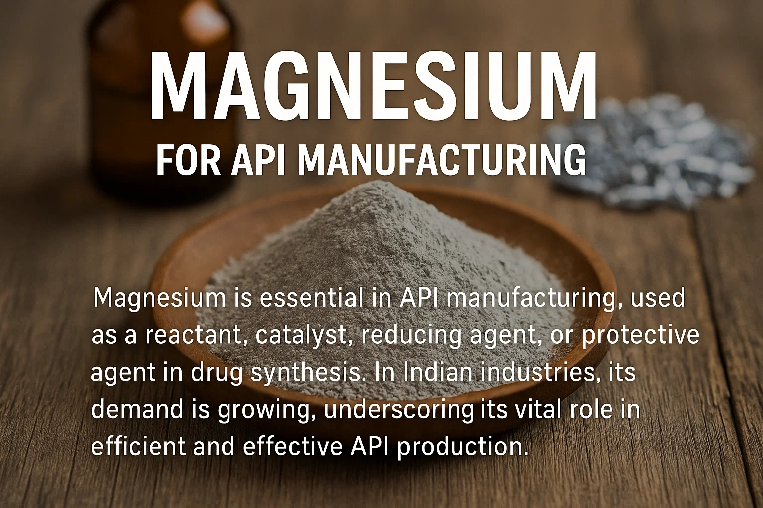 Magnesium for API Manufacturing: Enhancing Purity & Stability