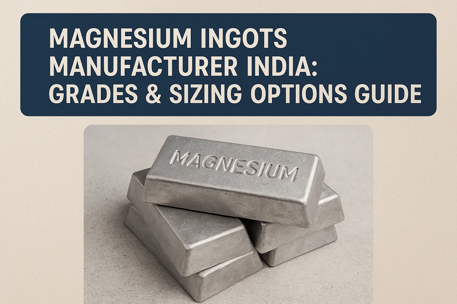 Magnesium Ingots Manufacturer India: Grades & Sizing Options Guide
